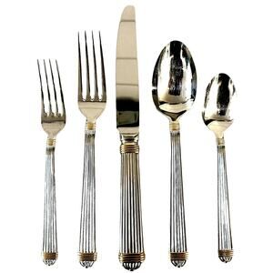 Christian Dior Gaudron Japan Stainless/ Gold - 5-Piece Flatware Place Setting